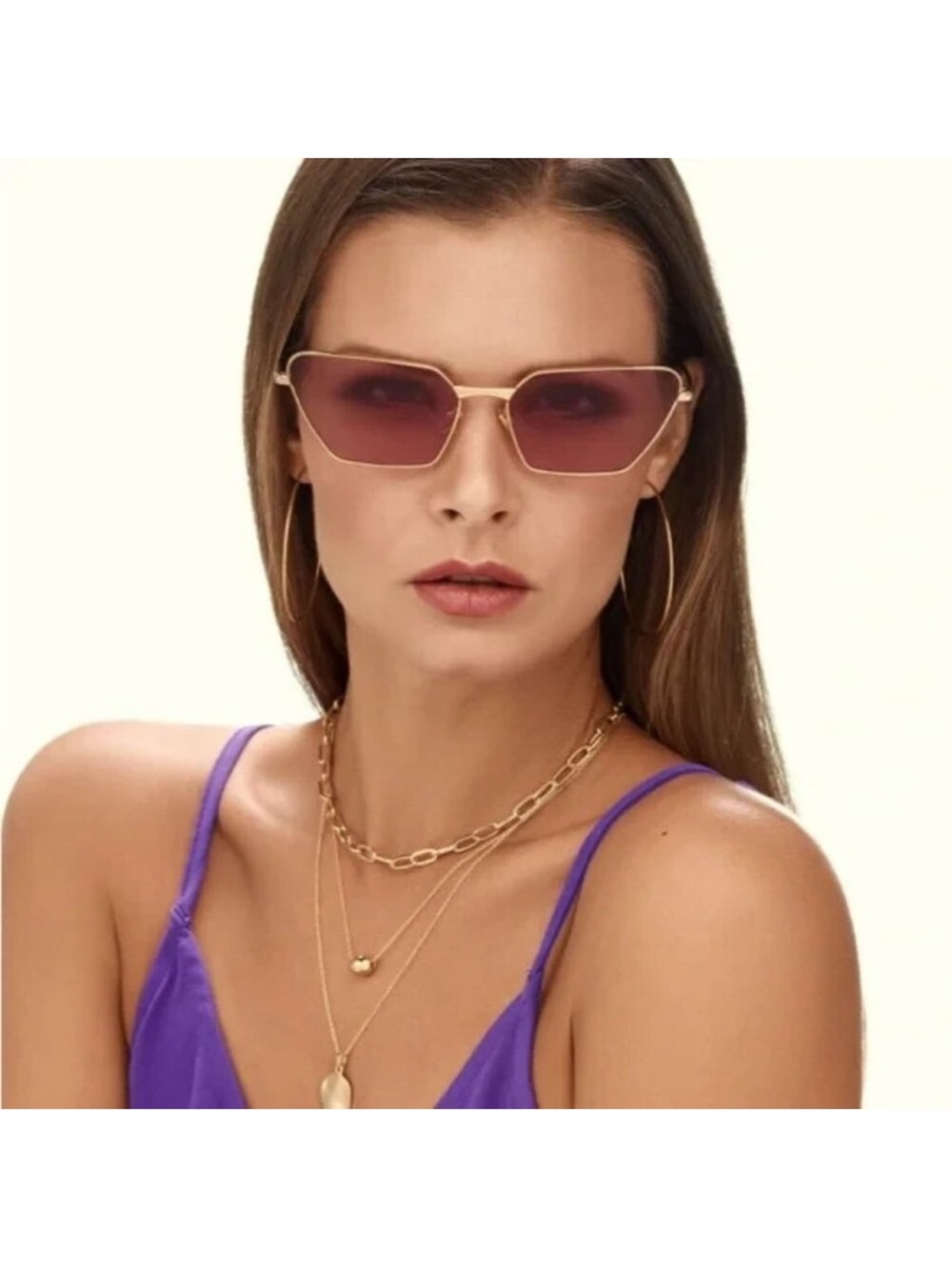 New Gucci GG0538S 02 Gold Frame Women's Cat Eye Sunglasses black lens RARE
